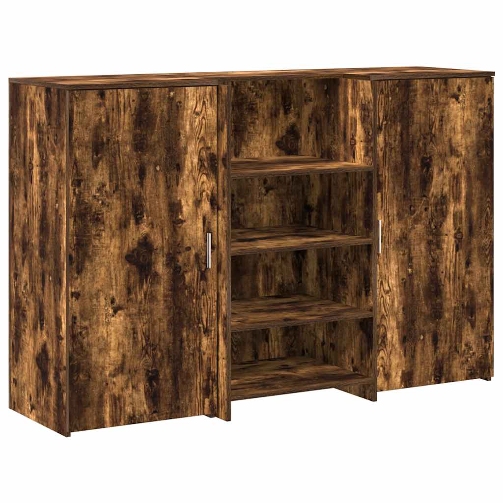 Bureau de réception 155 x 50 x 103,5 cm chêne fumé bois d'ingénierie – vue de côté