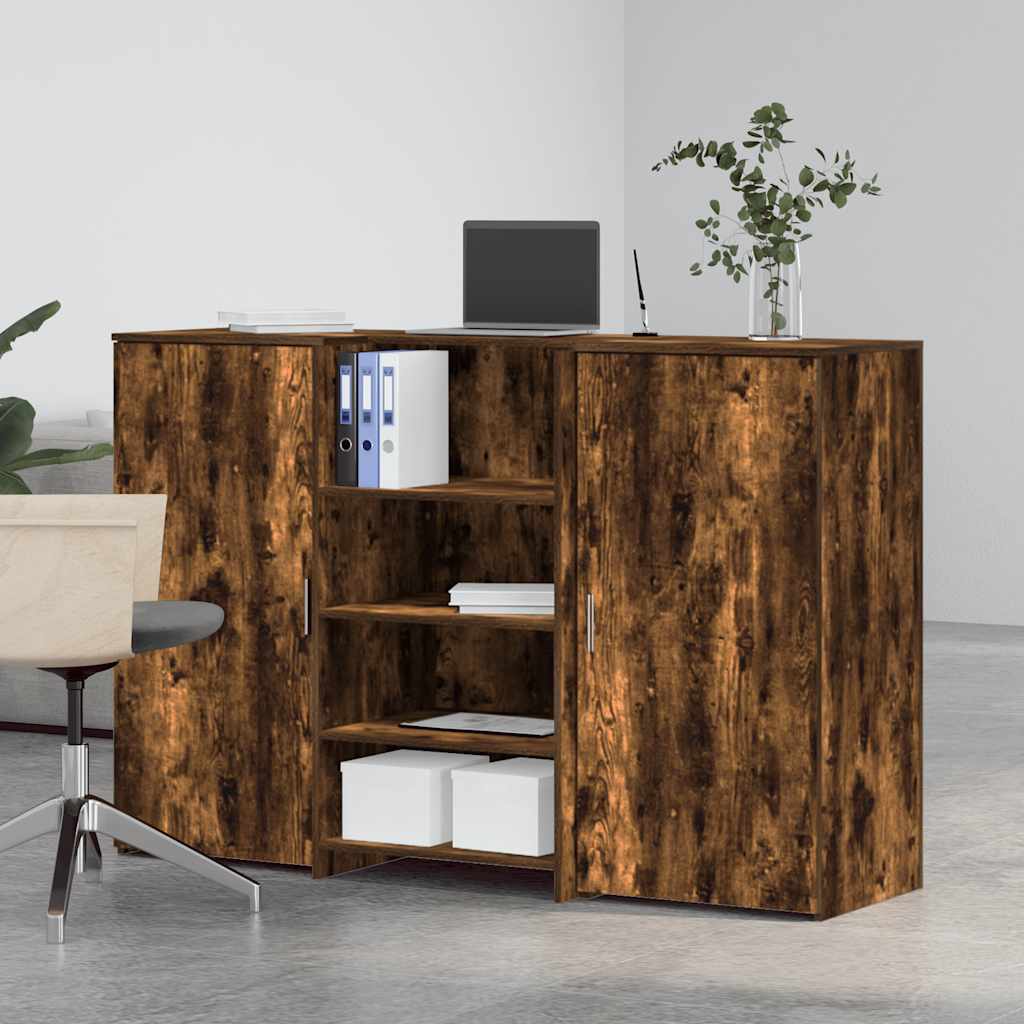 Bureau de réception 155 x 50 x 103,5 cm chêne fumé bois d'ingénierie – vue de détail