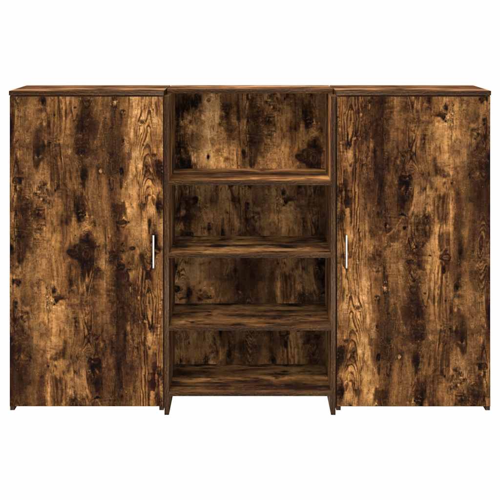 Bureau de réception 155 x 50 x 103,5 cm chêne fumé bois d'ingénierie – vue de dessus
