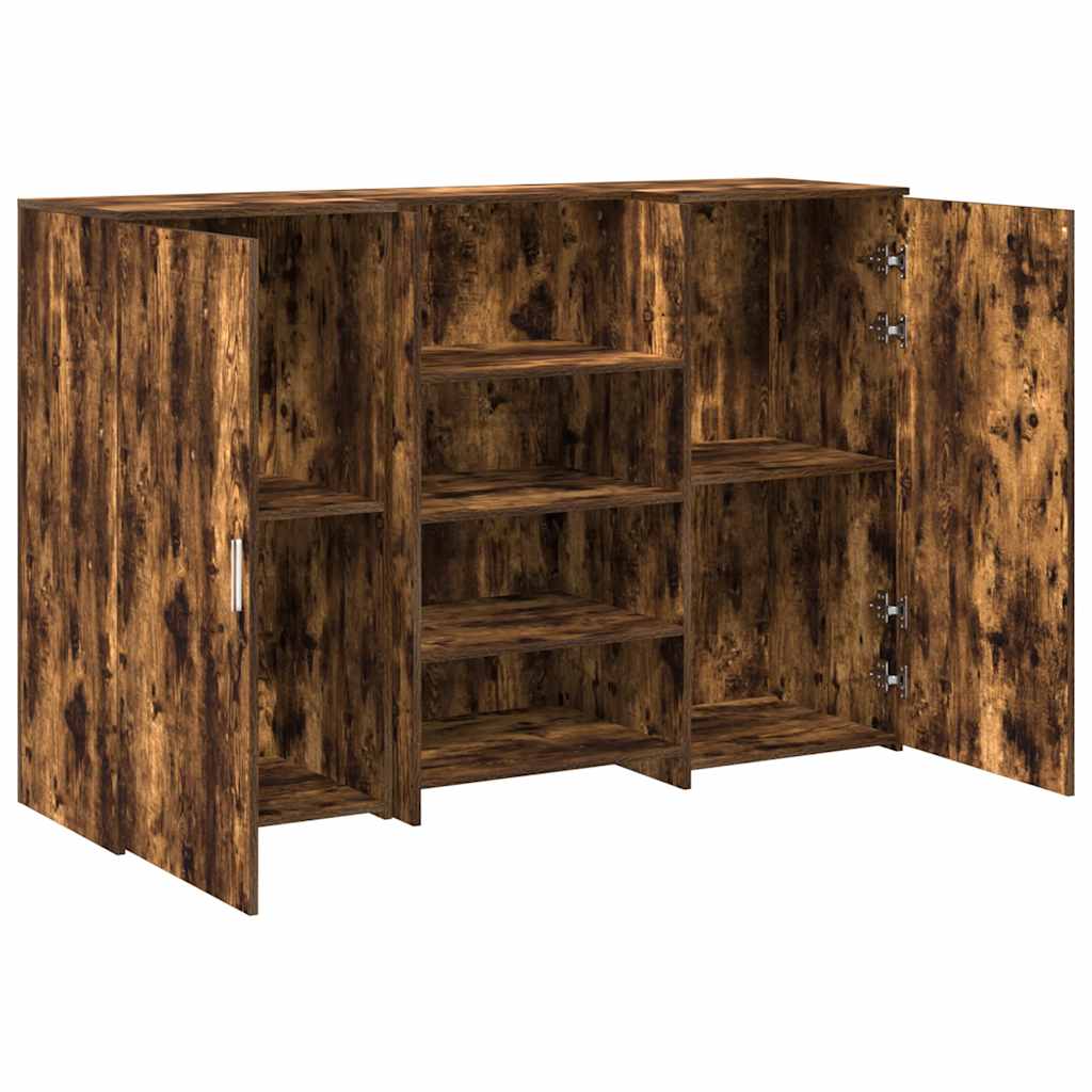 Bureau de réception 155 x 50 x 103,5 cm chêne fumé bois d'ingénierie – vue de dos