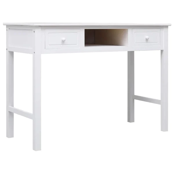 Buffet Bois de massif 108 x 45 x 76 cm blanc bois de paulownia – modèle 2 – vue d’ensemble