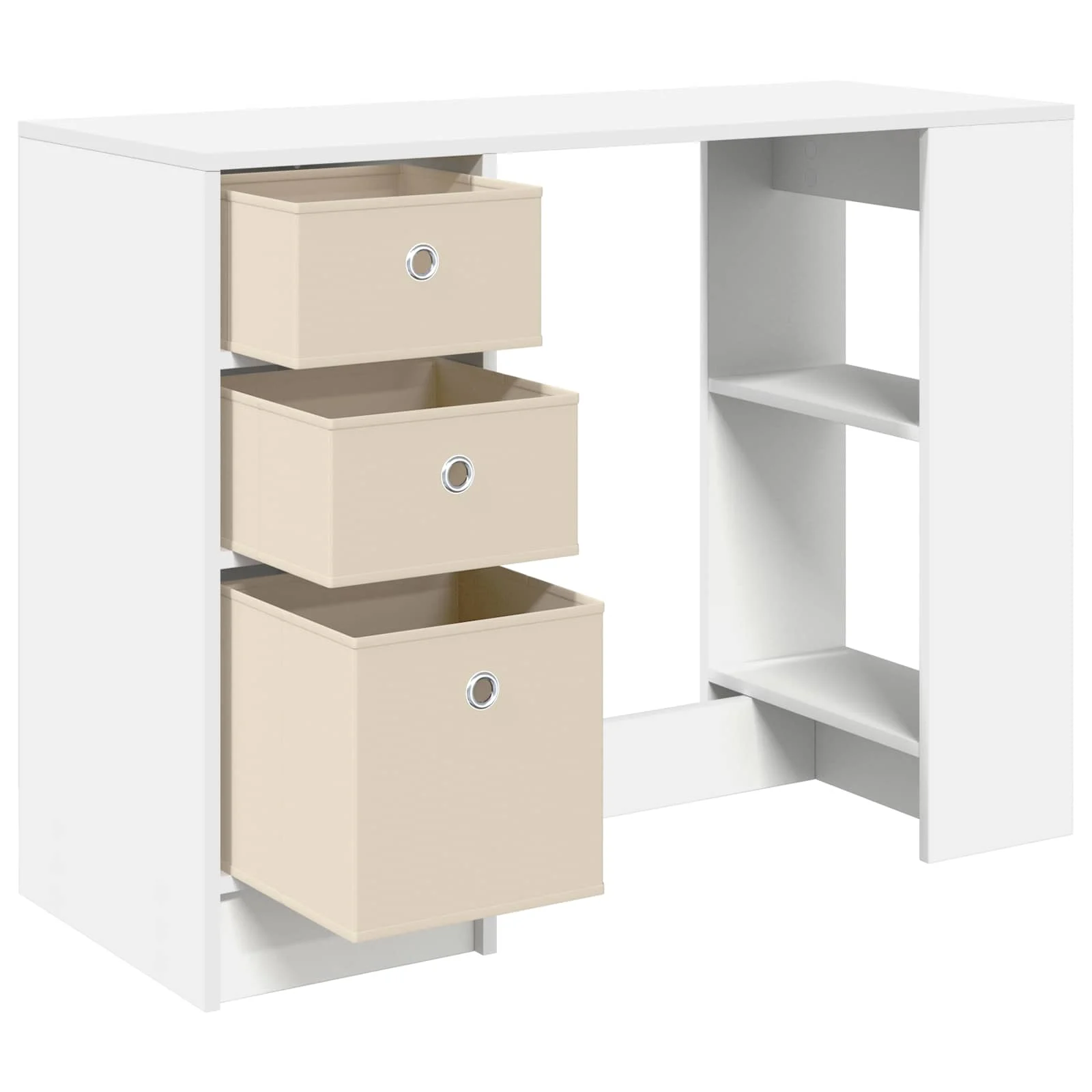 Bureau 100 x 40 x 75 cm blanc bois d'ingénierie – vue de dessus