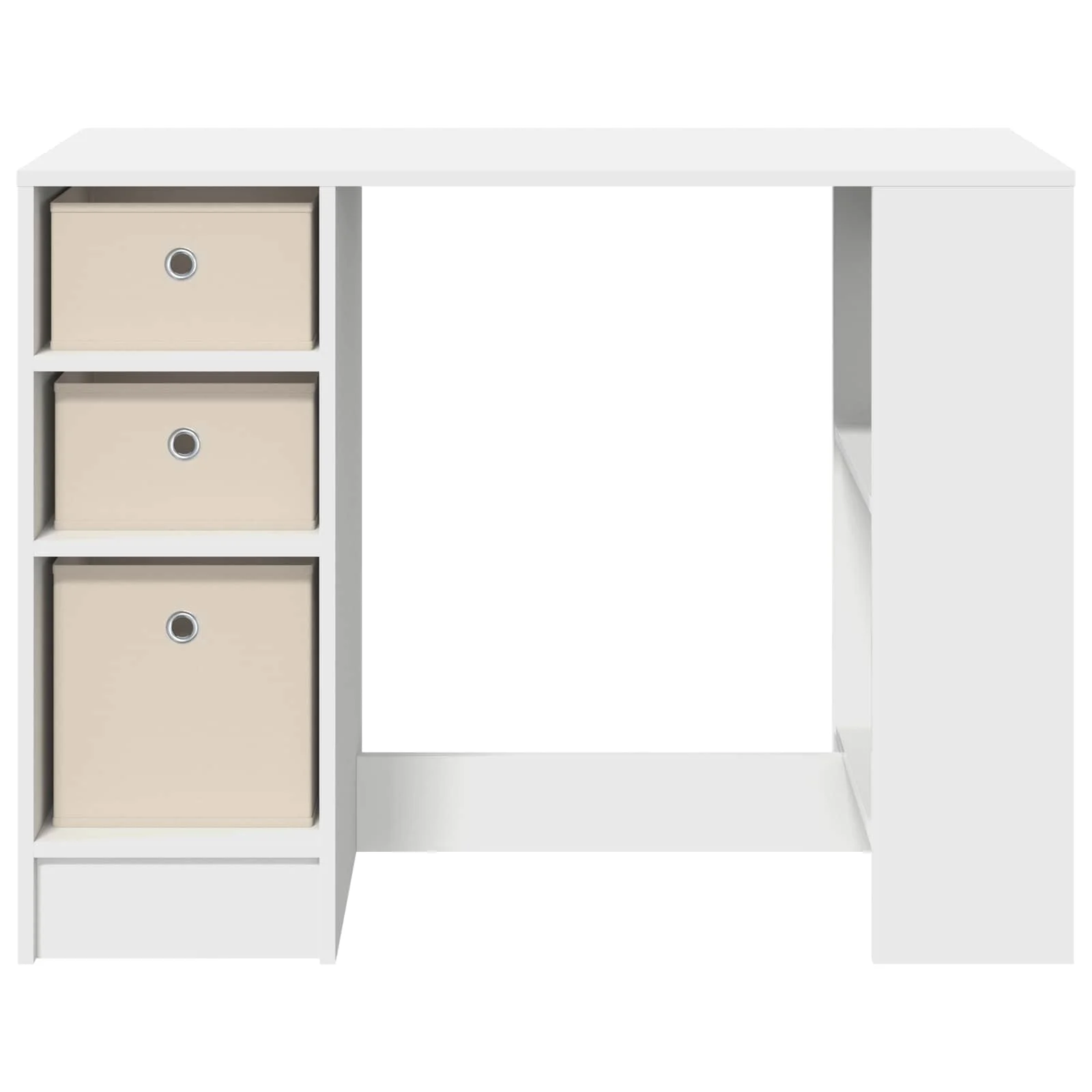 Bureau 100 x 40 x 75 cm blanc bois d'ingénierie – vue de dos