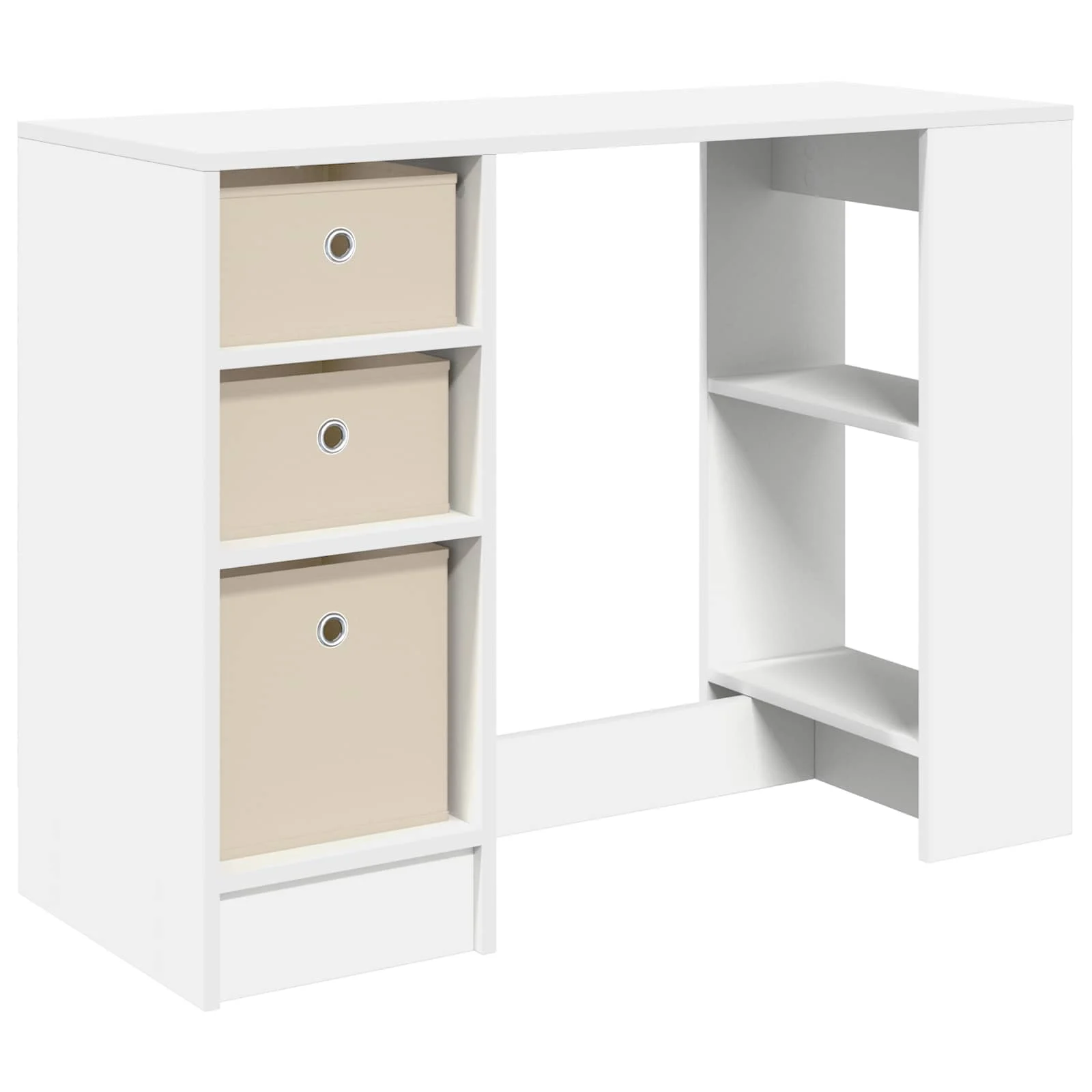 Bureau 100 x 40 x 75 cm blanc bois d'ingénierie – vue de côté