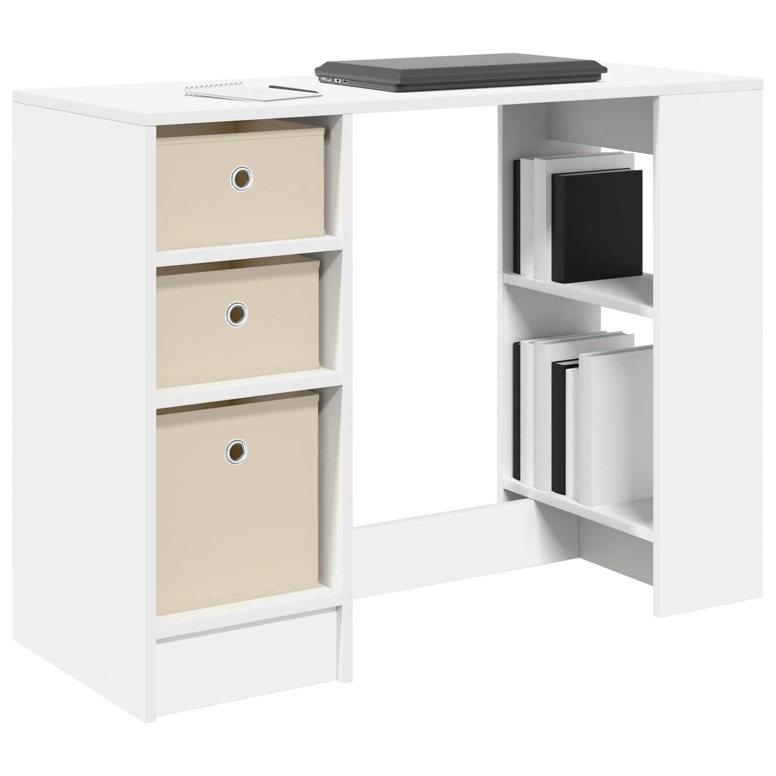 Bureau 100 x 40 x 75 cm blanc bois d'ingénierie – vue de détail