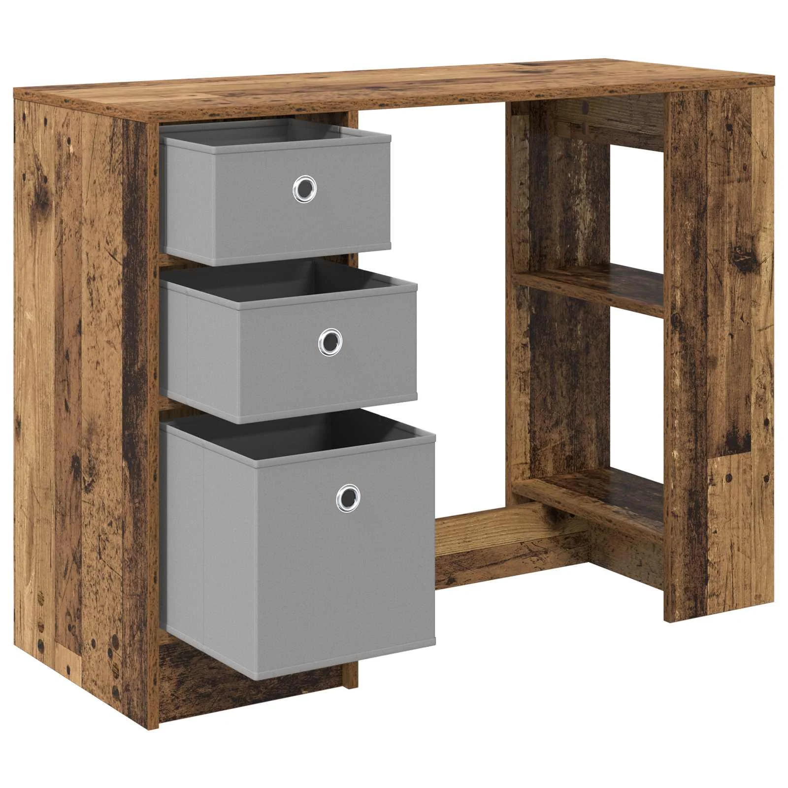 Bureau 100 x 40 x 75 cm bois ancien bois d'ingénierie – vue de dessus