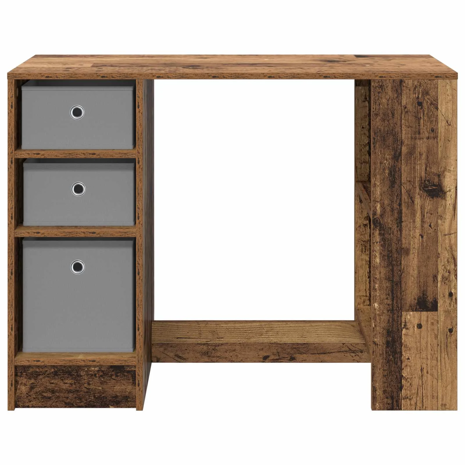 Bureau 100 x 40 x 75 cm bois ancien bois d'ingénierie – vue de dos