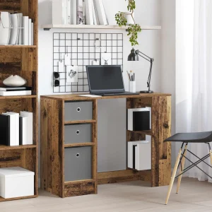 Bureau 100 x 40 x 75 cm bois ancien bois d'ingénierie – vue d’ensemble