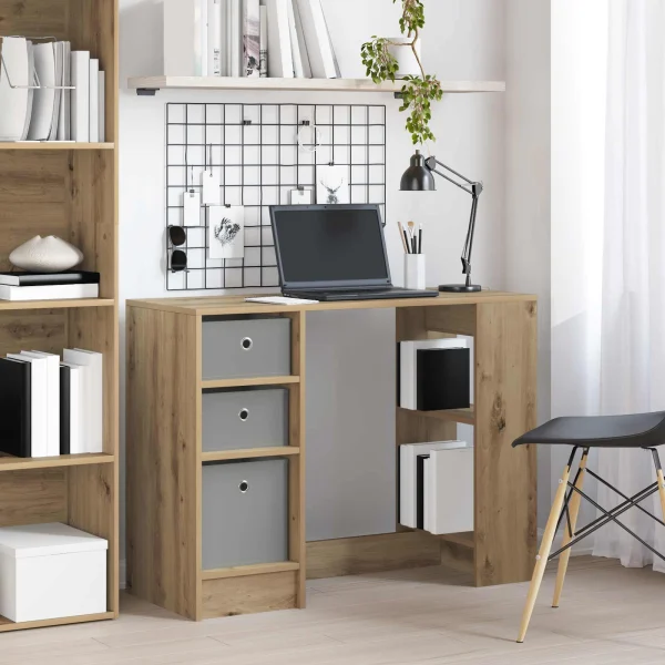 Bureau 100 x 40 x 75 cm chêne artisanal bois d'ingénierie – vue d’ensemble