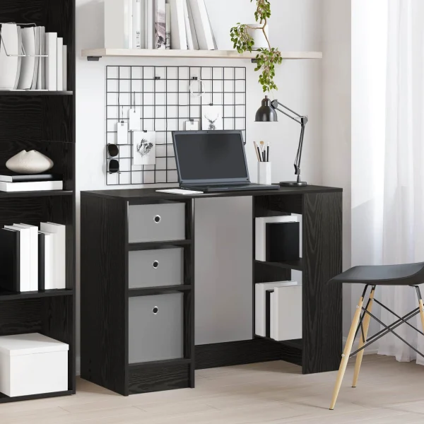 Bureau 100 x 40 x 75 cm chêne noir bois d'ingénierie – vue d’ensemble