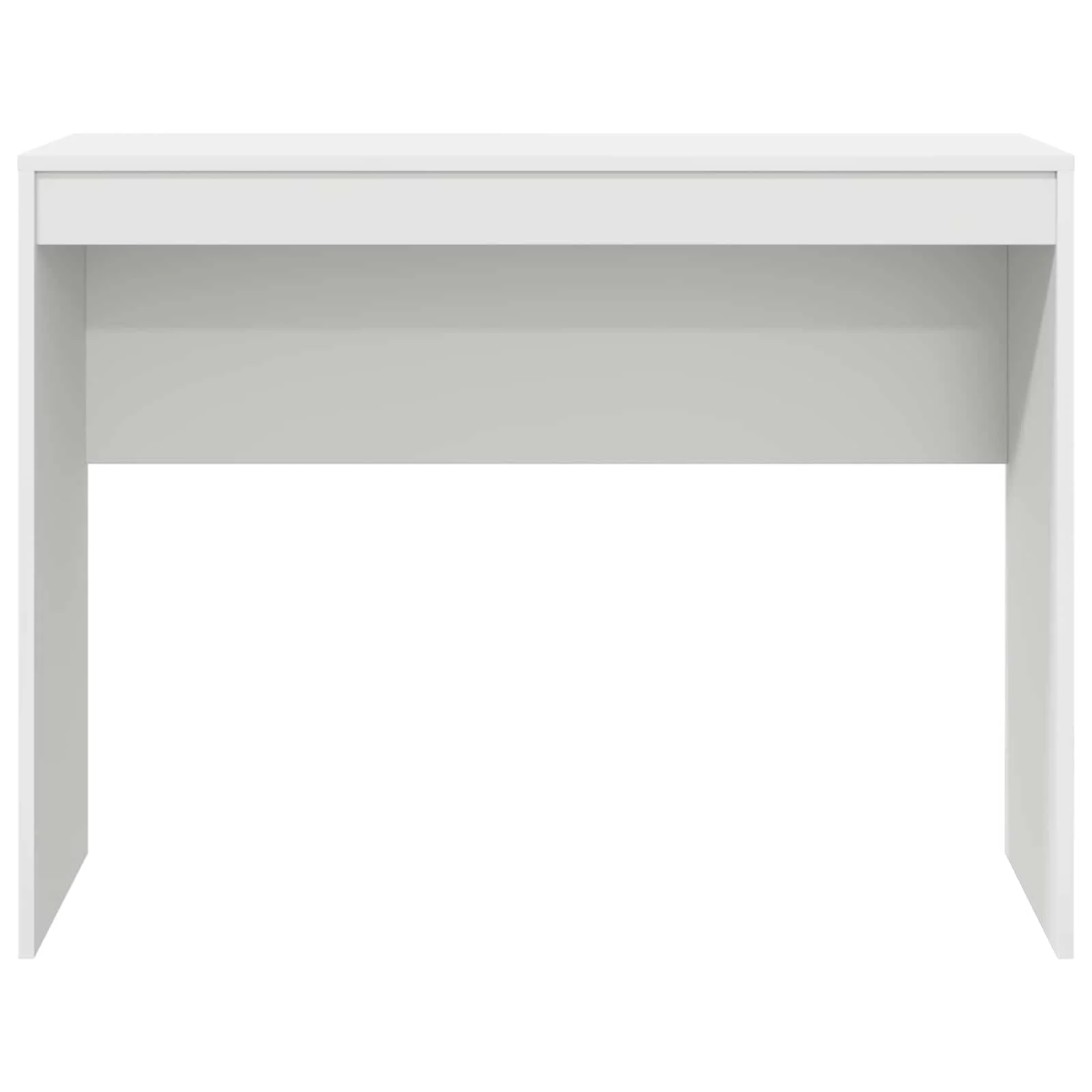 Bureau 100 x 40 x 76 cm blanc bois d'ingénierie – vue de dessus