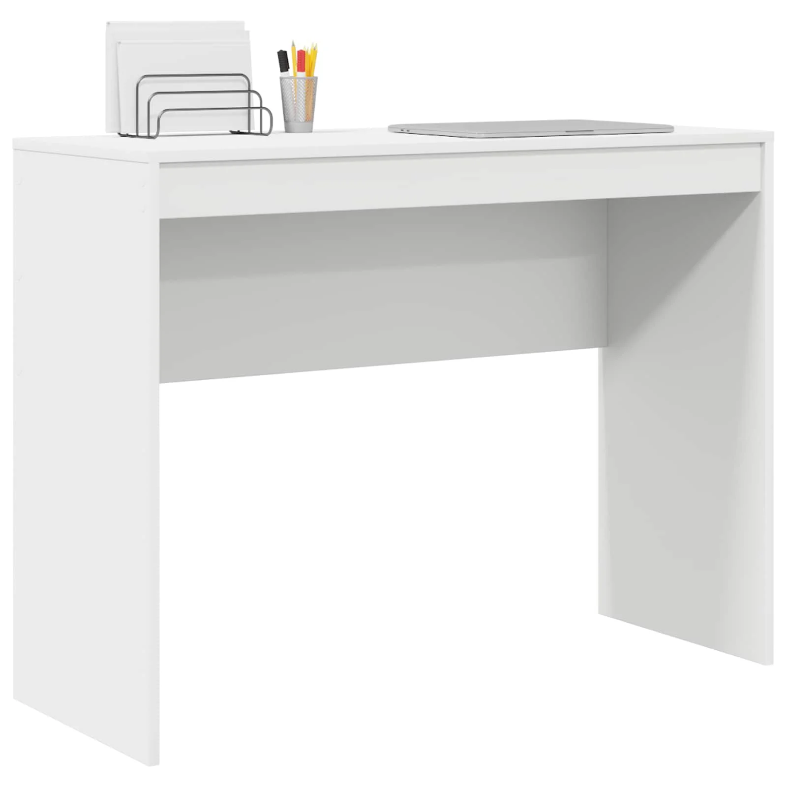 Bureau 100 x 40 x 76 cm blanc bois d'ingénierie – vue de détail