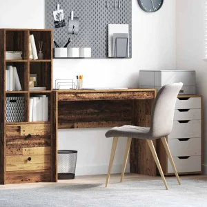 Bureau 100 x 40 x 76 cm bois ancien bois d'ingénierie – vue d’ensemble