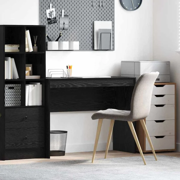 Bureau 100 x 40 x 76 cm chêne noir bois d'ingénierie – vue d’ensemble