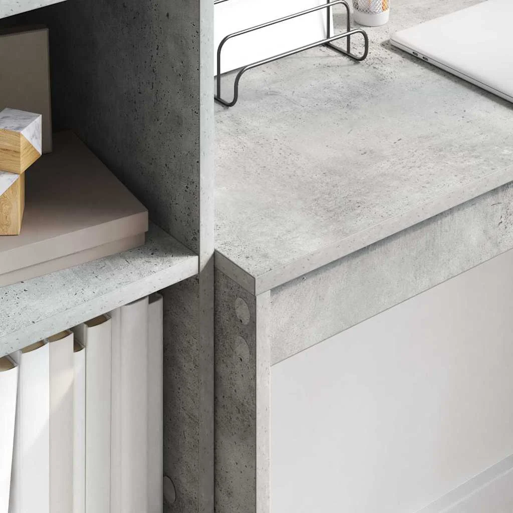 Bureau 100 x 40 x 76 cm gris béton bois d'ingénierie – vue en situation