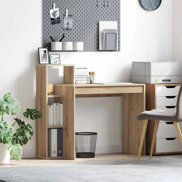 Bureau 100 x 40 x 90 cm chêne artisanal bois d'ingénierie – vue d’ensemble