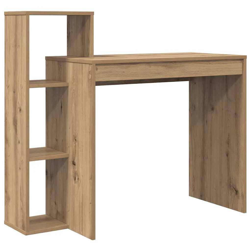 Bureau 100 x 40 x 90 cm chêne artisanal bois d'ingénierie – vue de côté