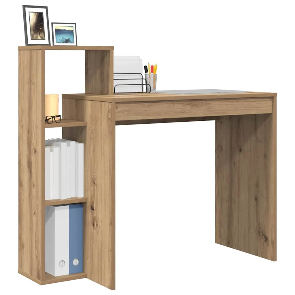 Bureau 100 x 40 x 90 cm chêne artisanal bois d'ingénierie – vue de détail