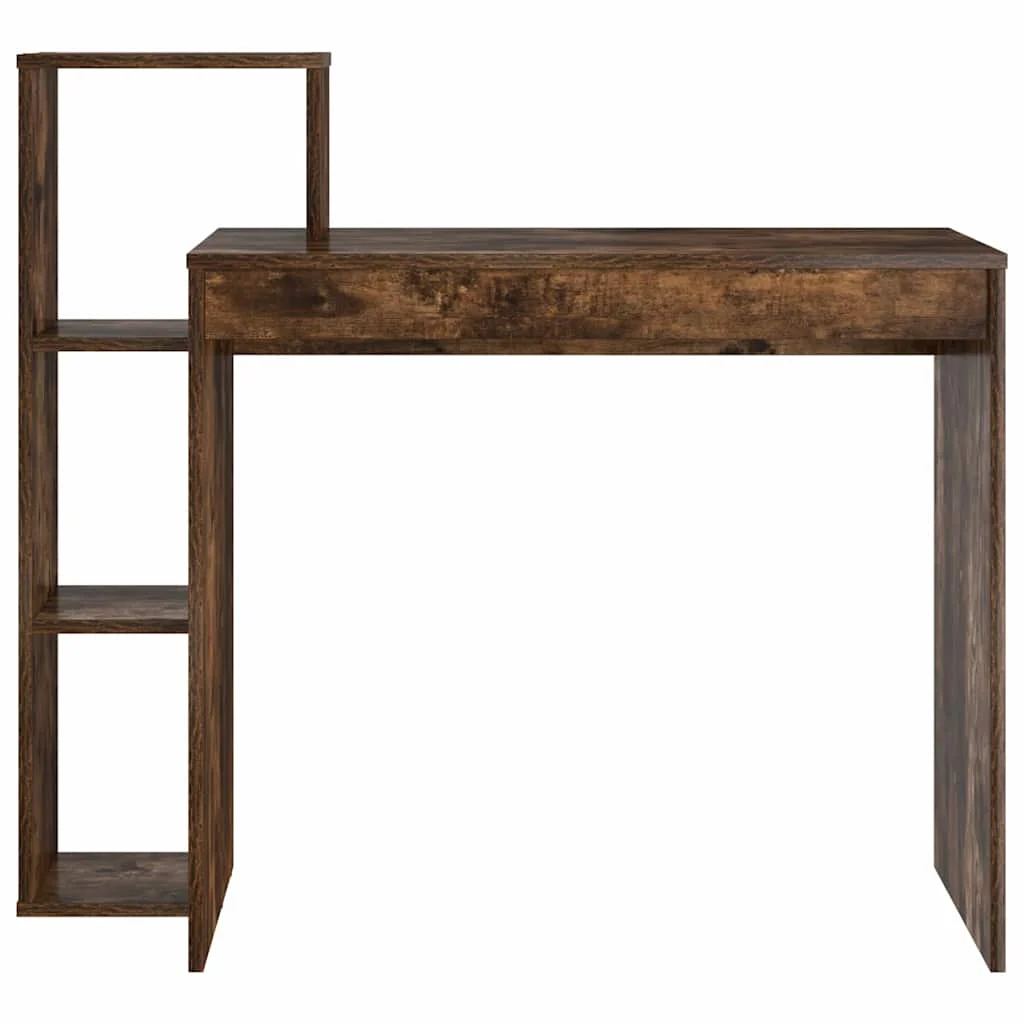 Bureau 100 x 40 x 90 cm chêne fumé bois d'ingénierie – vue de dessus