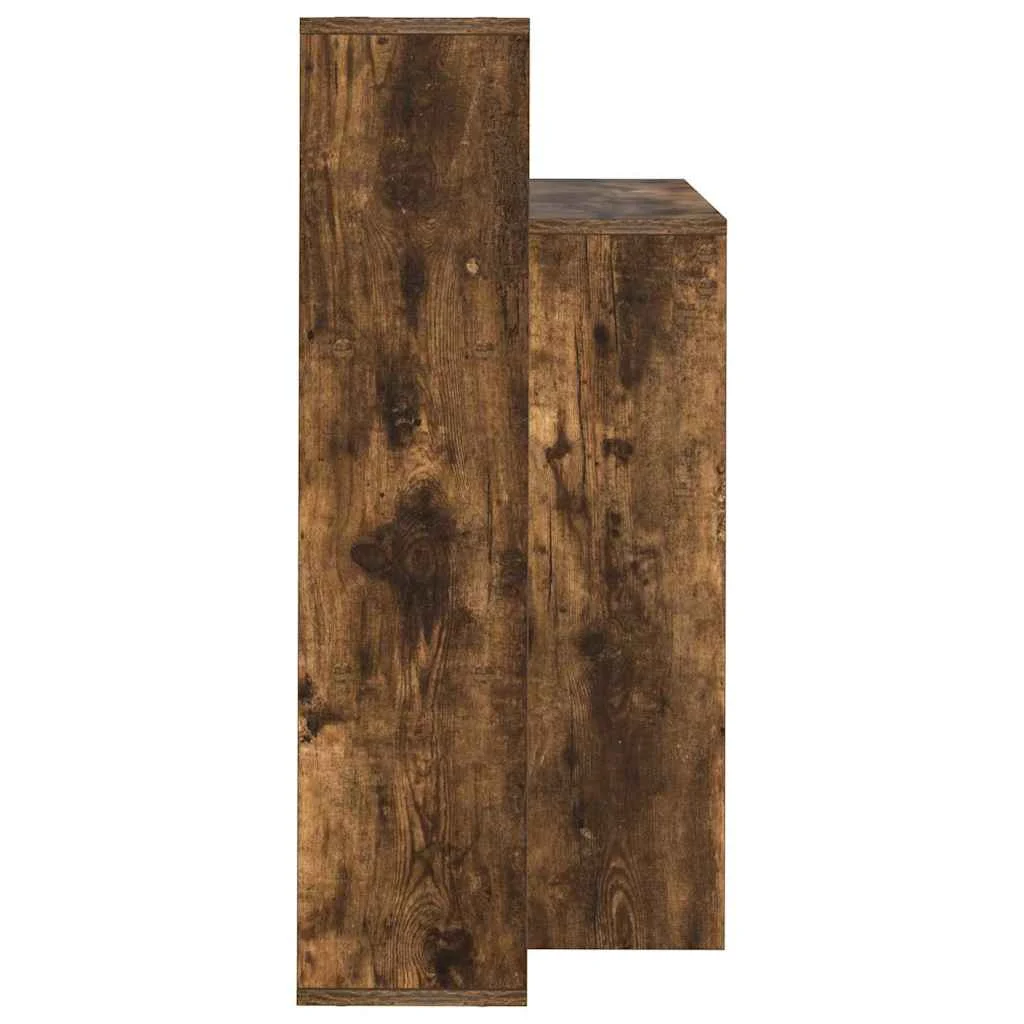 Bureau 100 x 40 x 90 cm chêne fumé bois d'ingénierie – vue de dos