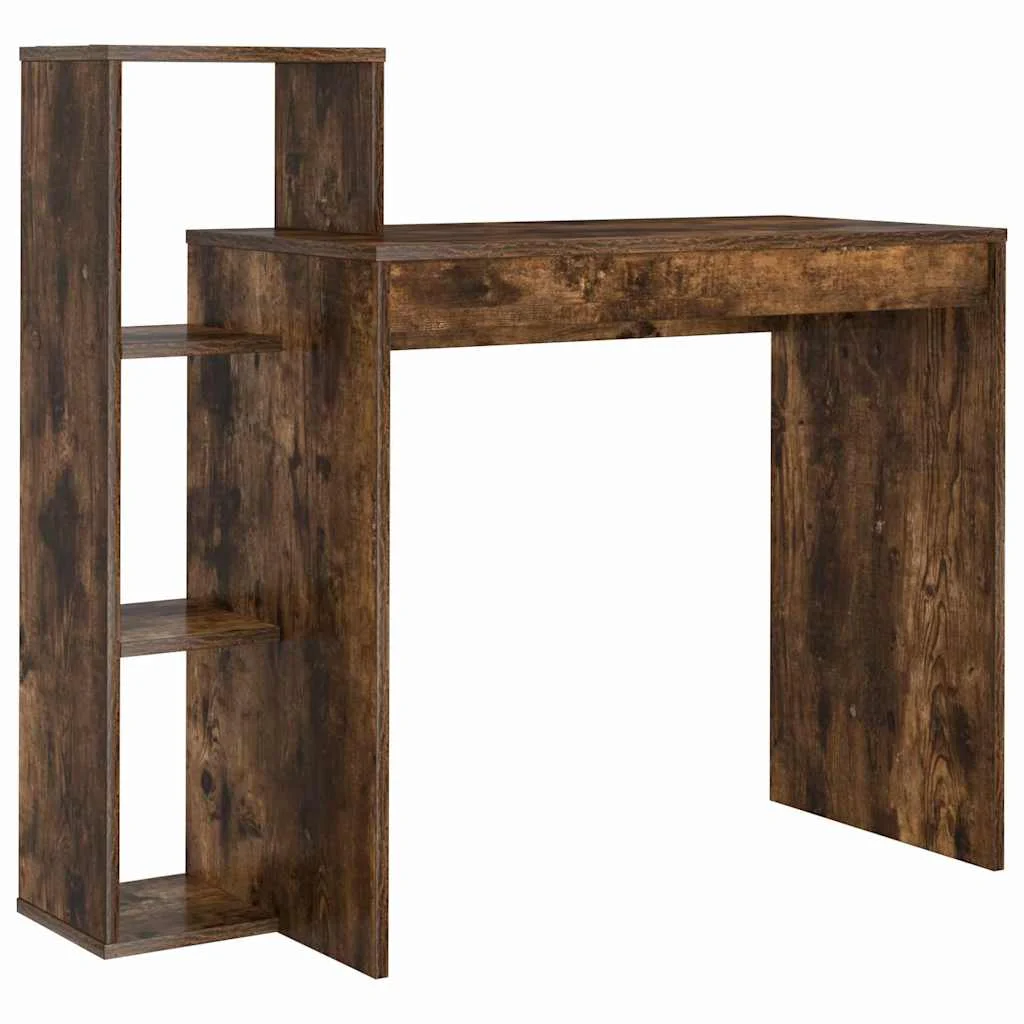 Bureau 100 x 40 x 90 cm chêne fumé bois d'ingénierie – vue de côté