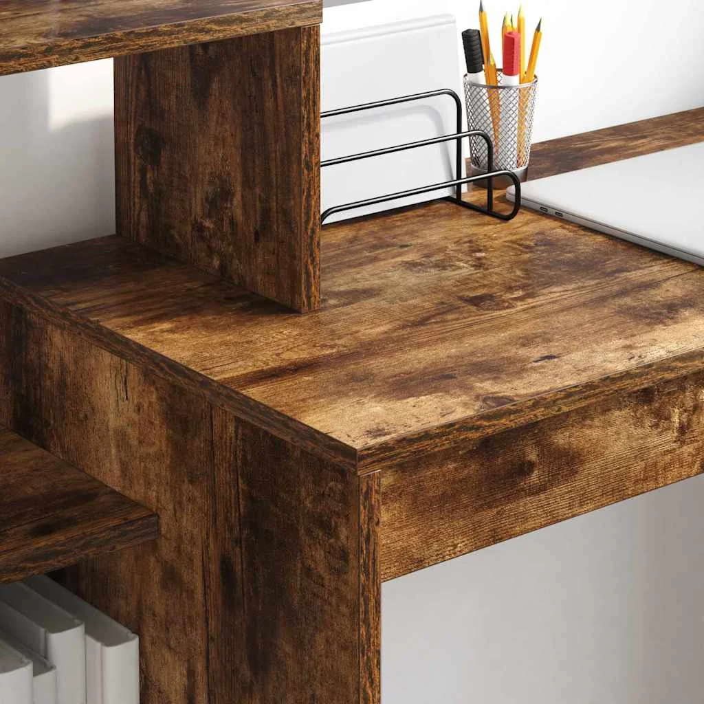 Bureau 100 x 40 x 90 cm chêne fumé bois d'ingénierie – vue en situation