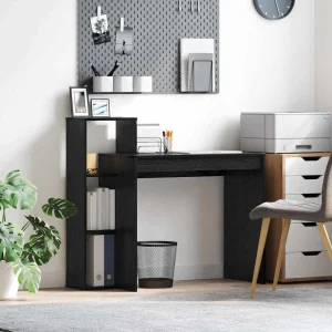 Bureau 100 x 40 x 90 cm chêne noir bois d'ingénierie – vue d’ensemble