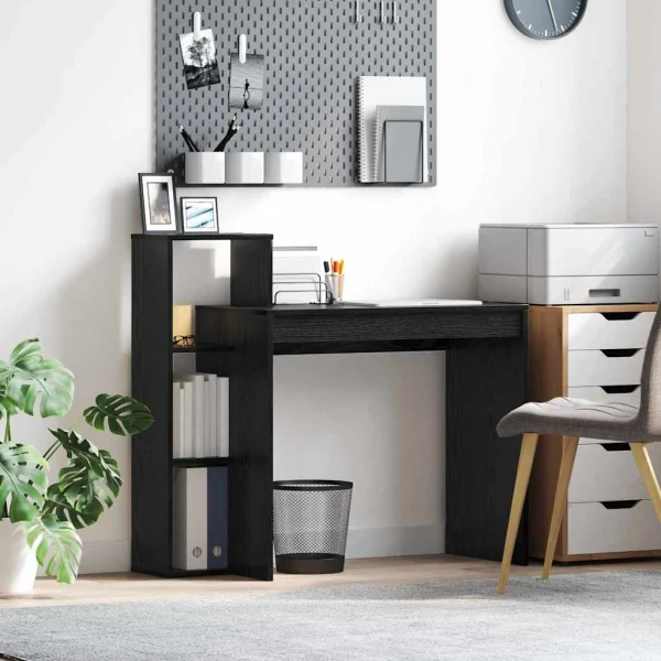 Bureau 100 x 40 x 90 cm chêne noir bois d'ingénierie – vue d’ensemble