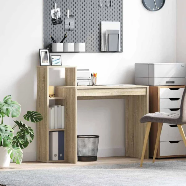 Bureau 100 x 40 x 90 cm chêne sonoma bois d'ingénierie – vue d’ensemble
