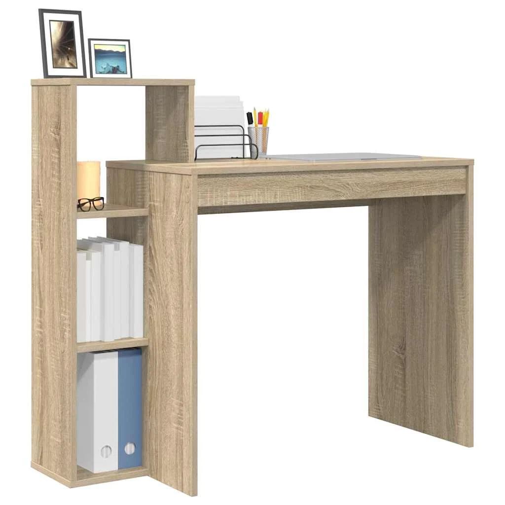 Bureau 100 x 40 x 90 cm chêne sonoma bois d'ingénierie – vue de détail