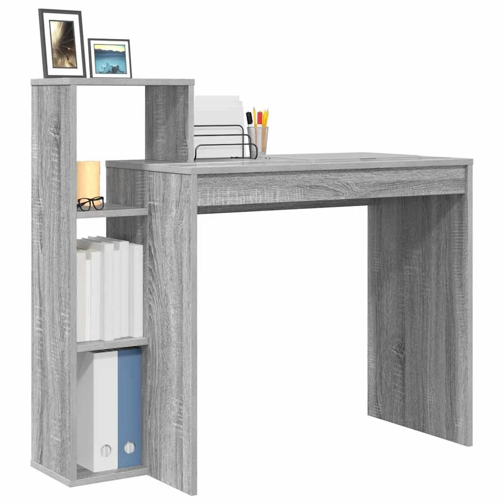 Bureau 100 x 40 x 90 cm sonoma gris bois d'ingénierie – vue de détail