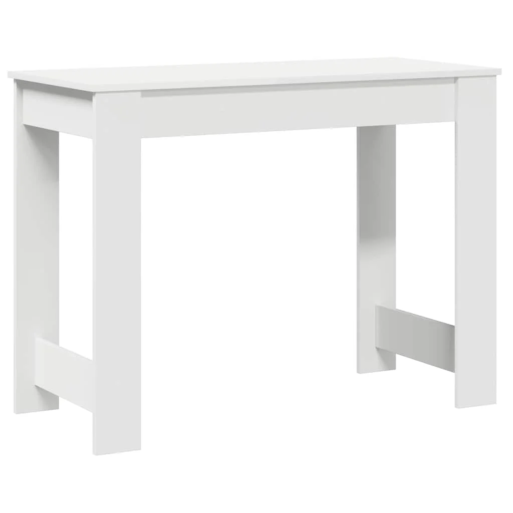 Bureau 100 x 45 x 75 cm blanc bois d'ingénierie – vue de dos