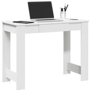 Bureau 100 x 45 x 75 cm blanc bois d'ingénierie – vue d’ensemble