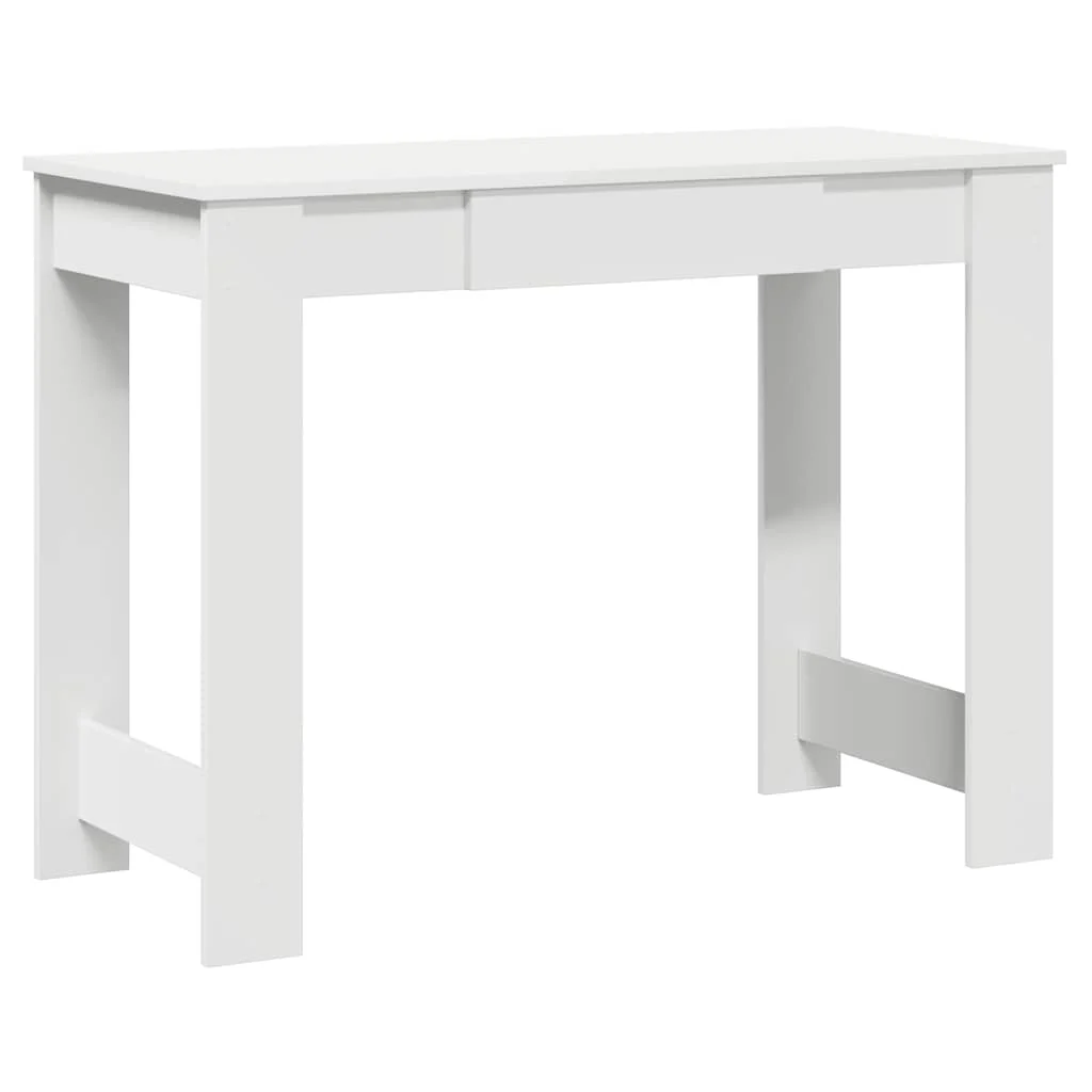 Bureau 100 x 45 x 75 cm blanc bois d'ingénierie – vue de côté
