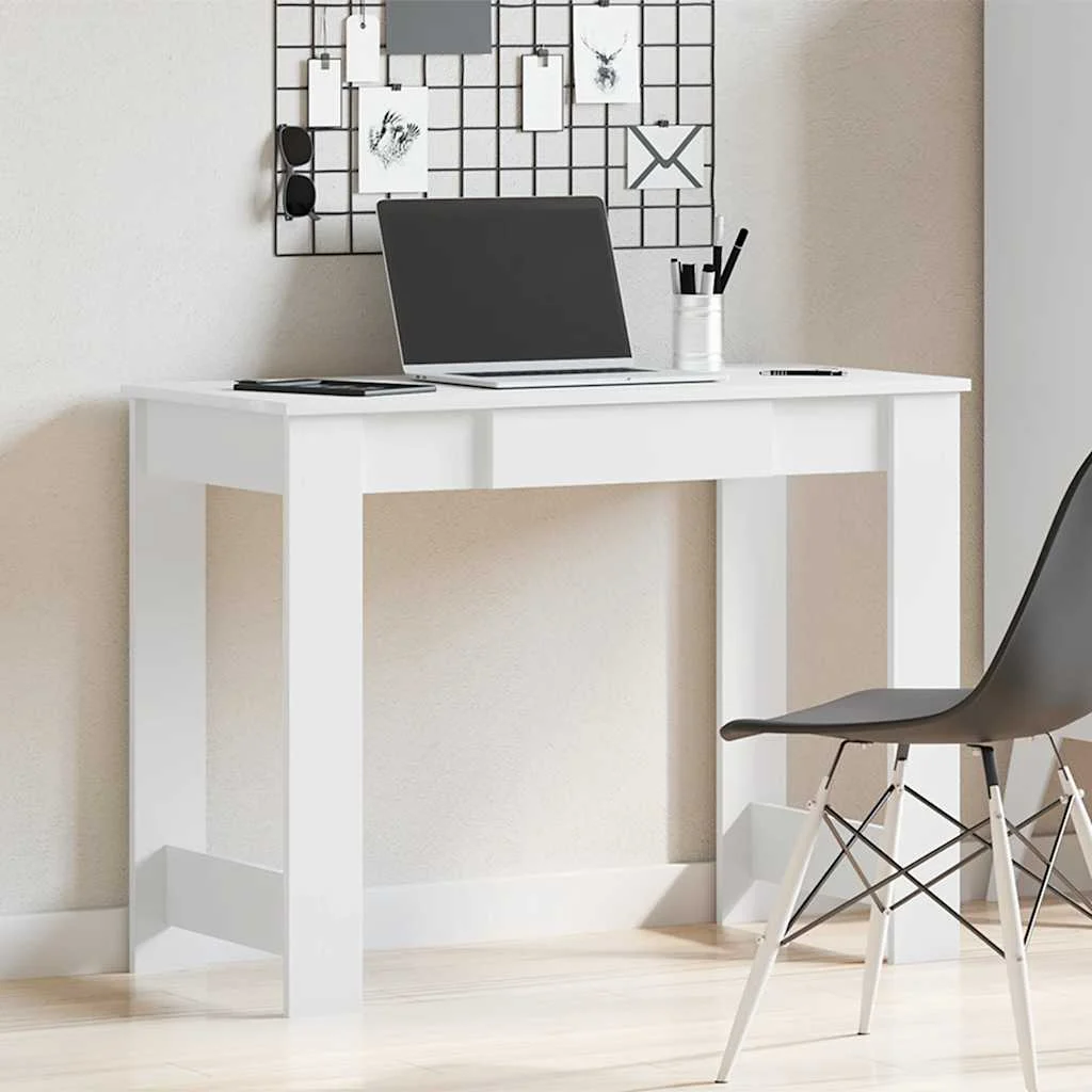 Bureau 100 x 45 x 75 cm blanc bois d'ingénierie – vue de détail