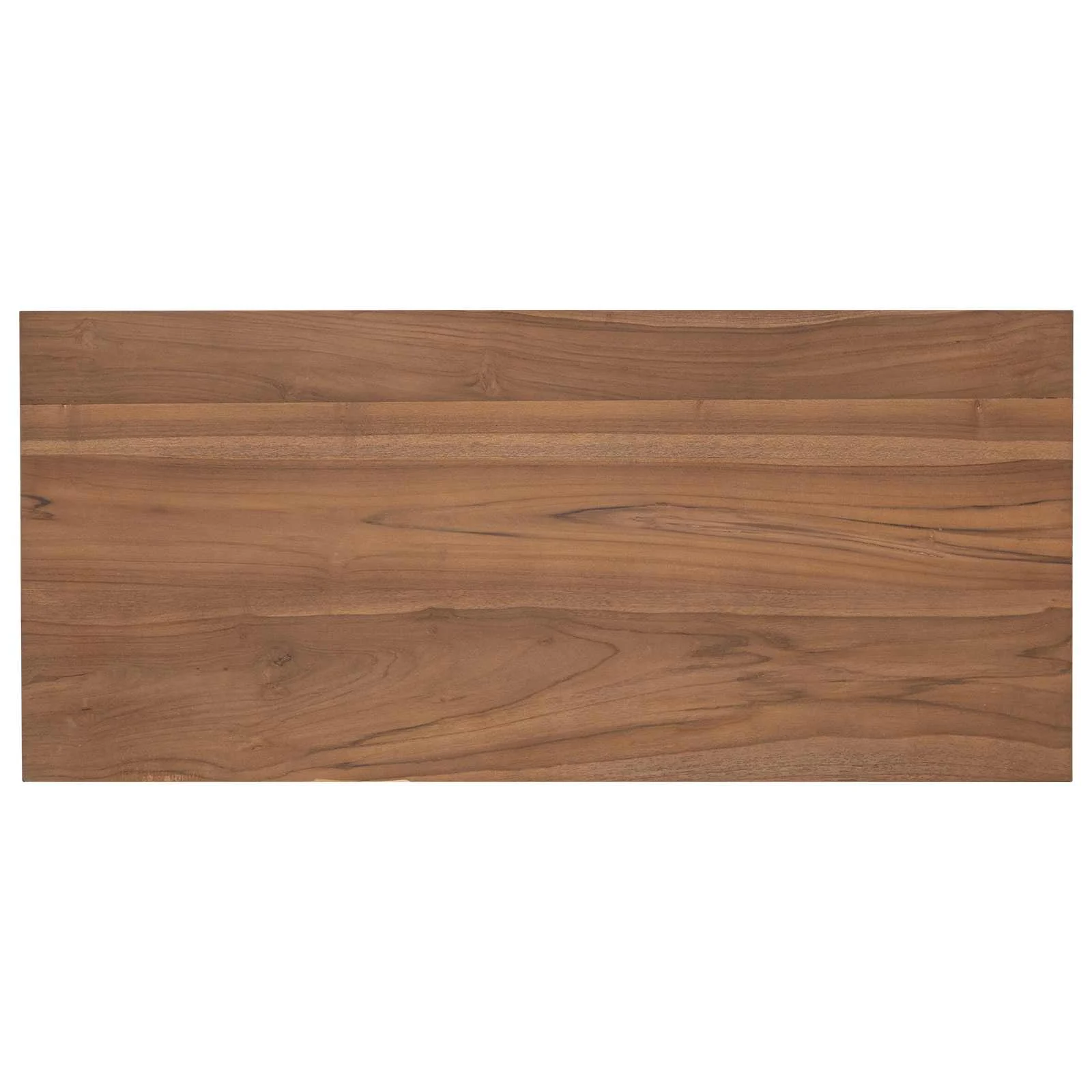 Bureau 100 x 45 x 75 cm brun bois massif de teck – vue de dessus