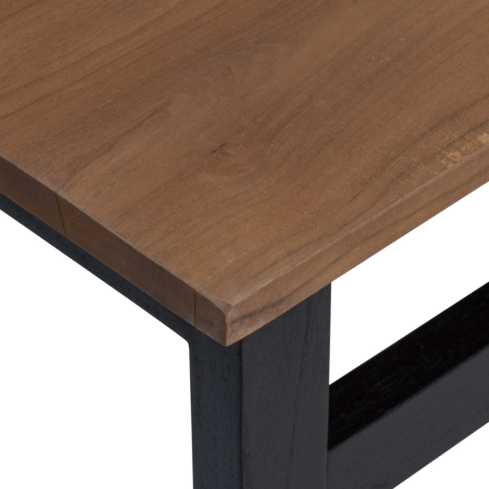 Bureau 100 x 45 x 75 cm brun bois massif de teck – vue de dos