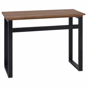 Bureau 100 x 45 x 75 cm brun bois massif de teck – vue d’ensemble