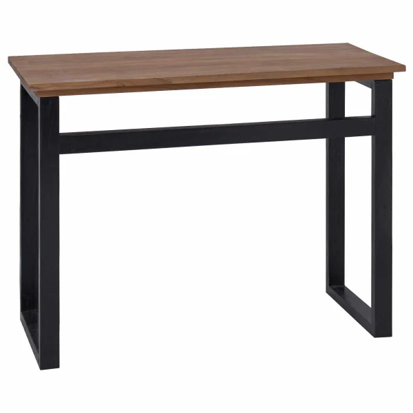 Bureau 100 x 45 x 75 cm brun bois massif de teck – vue d’ensemble