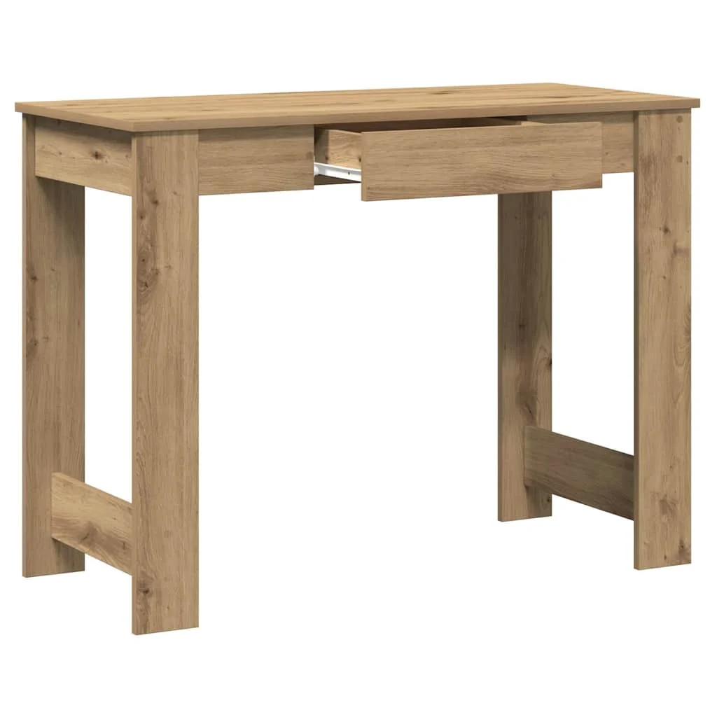 Bureau 100 x 45 x 75 cm chêne artisanal bois d'ingénierie – vue de dessus