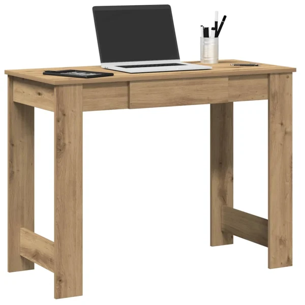 Bureau 100 x 45 x 75 cm chêne artisanal bois d'ingénierie – vue d’ensemble