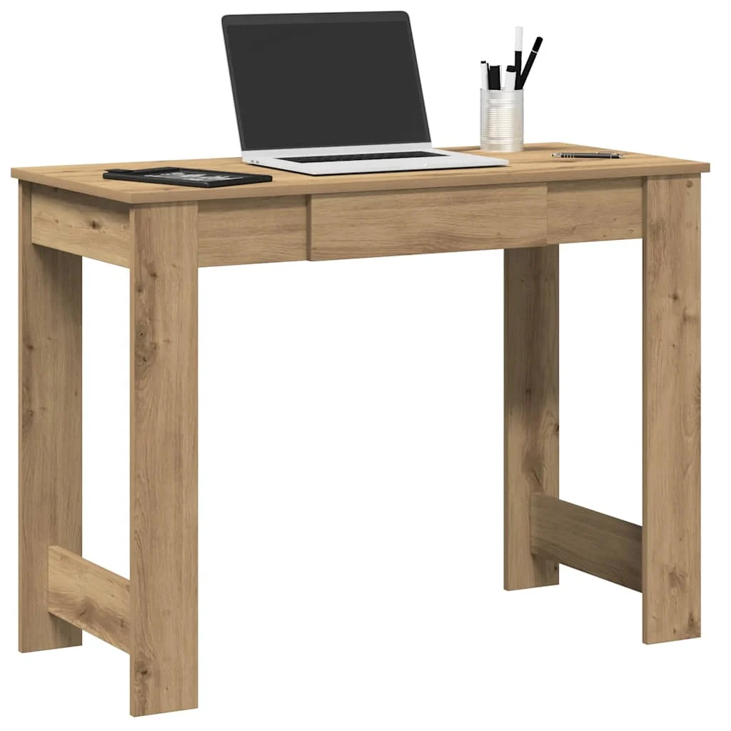 Bureau 100 x 45 x 75 cm chêne artisanal bois d'ingénierie – vue d’ensemble