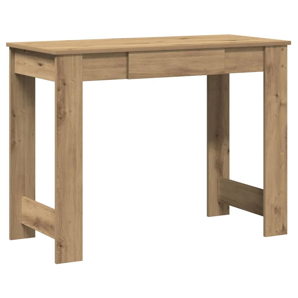 Bureau 100 x 45 x 75 cm chêne artisanal bois d'ingénierie – vue de côté
