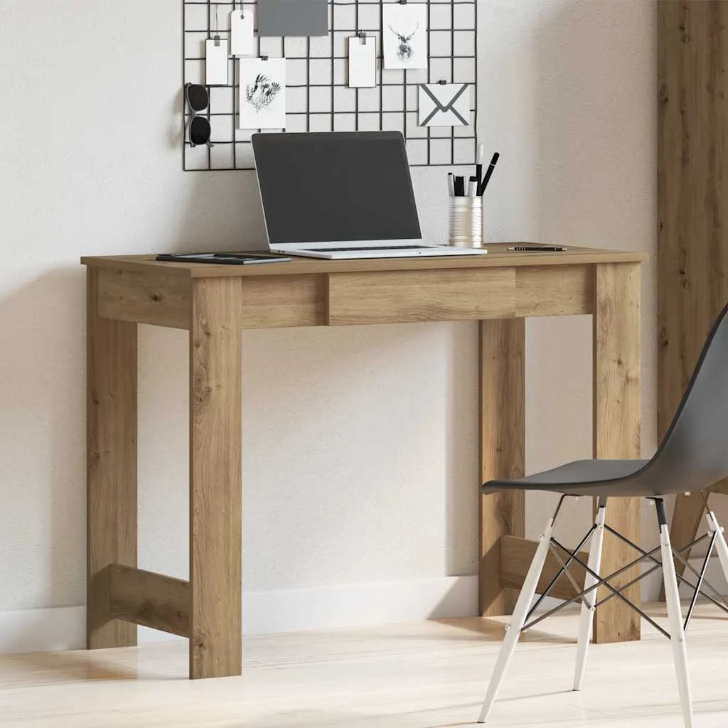 Bureau 100 x 45 x 75 cm chêne artisanal bois d'ingénierie – vue de détail