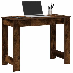 Bureau 100 x 45 x 75 cm chêne fumé bois d'ingénierie – vue d’ensemble