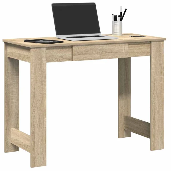 Bureau 100 x 45 x 75 cm chêne sonoma bois d'ingénierie – vue d’ensemble