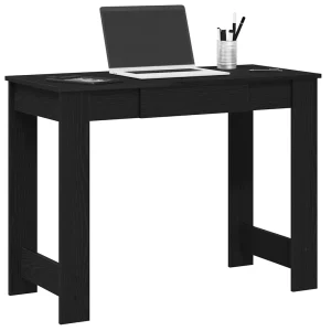 Bureau 100 x 45 x 75 cm noir bois d'ingénierie – vue d’ensemble