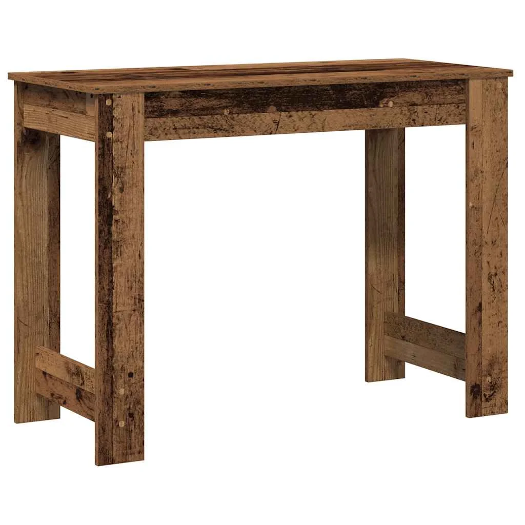 Bureau 100 x 45 x 75 cm vieux bois bois d'ingénierie – vue de dos