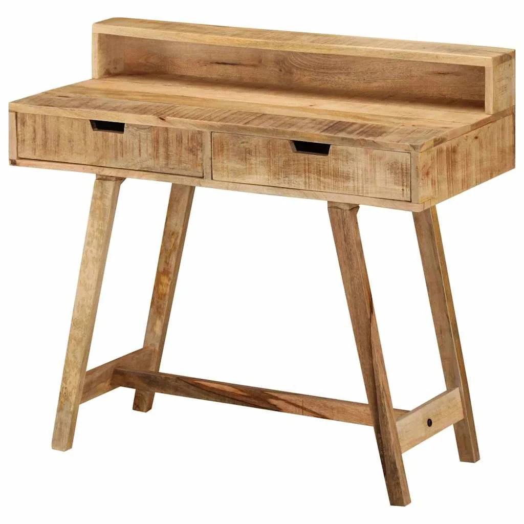 Bureau 100 x 45 x 90 cm brun bois massif de manguier – vue de dessus