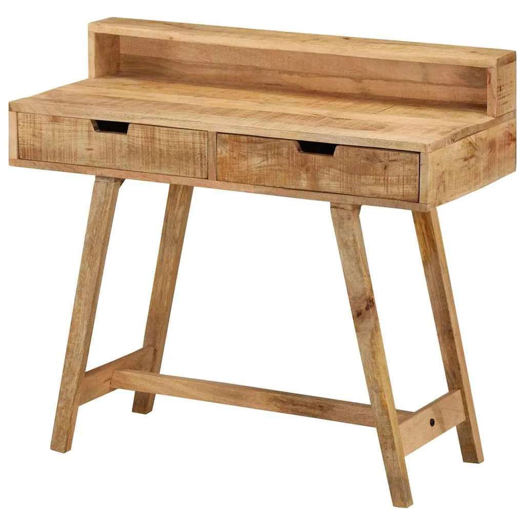 Bureau 100 x 45 x 90 cm brun bois massif de manguier – vue de dos
